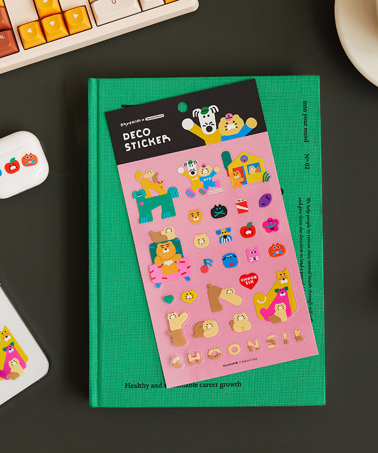 XFriends TransparentAutocollant Ryan&Chunsik Sticker - Official Kakao Friends merchandise | Koolseoul