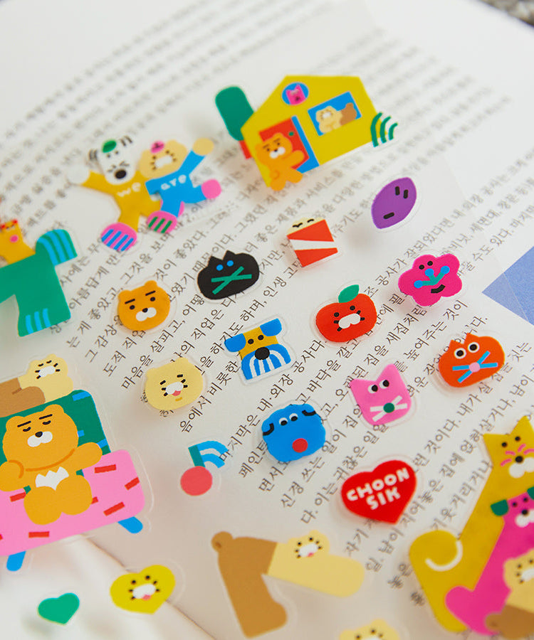 XFriends TransparentAutocollant Ryan&Chunsik Sticker - Authentic Kakao Friends from Korea | Koolseoul