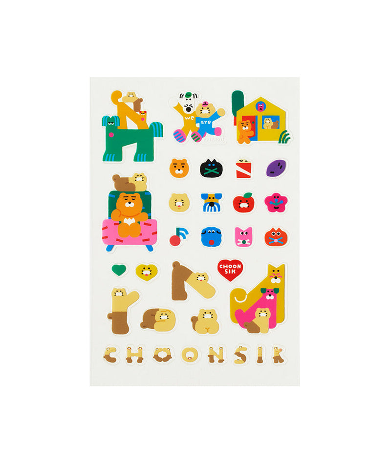 XFriends TransparentAutocollant Ryan&Chunsik Sticker - Authentic Kakao Friends from Korea | Koolseoul