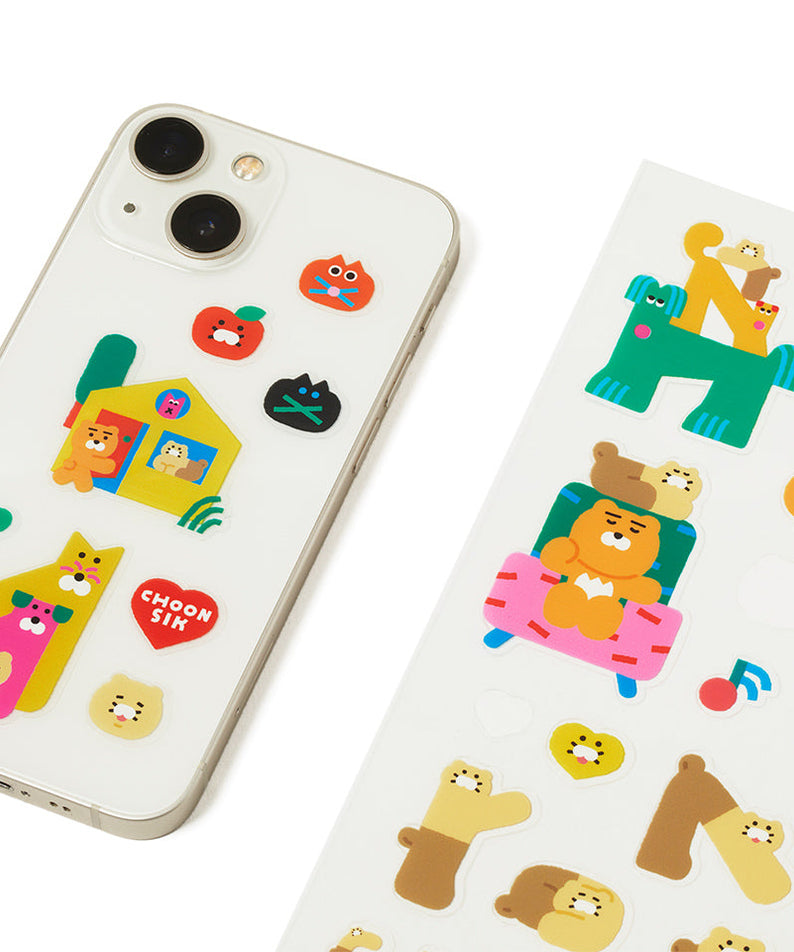 XFriends TransparentAutocollant Ryan&Chunsik Sticker - Official Kakao Friends merchandise | Koolseoul