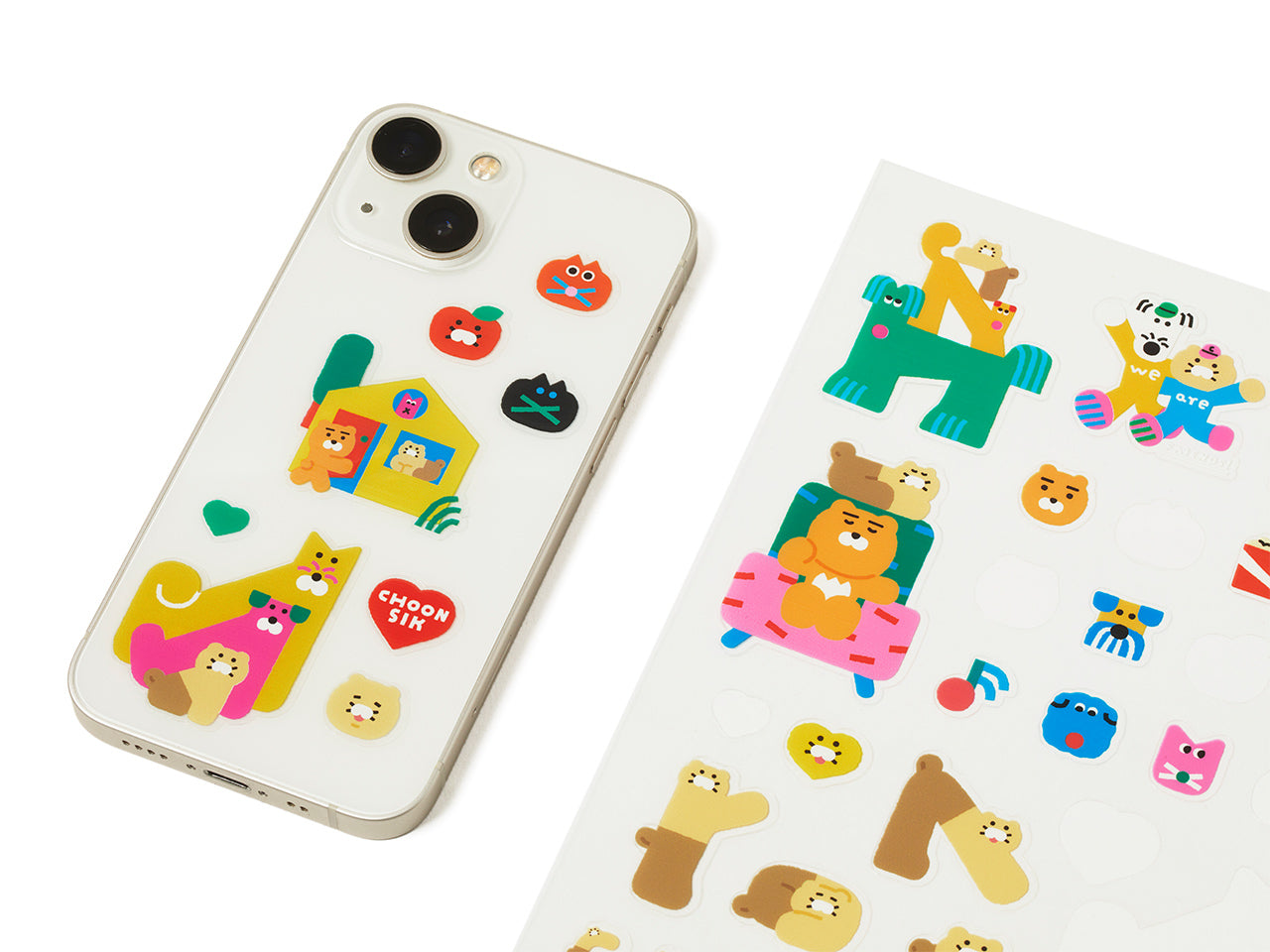 XFriends TransparentAutocollant Ryan&Chunsik Sticker - Official Kakao Friends merchandise | Koolseoul