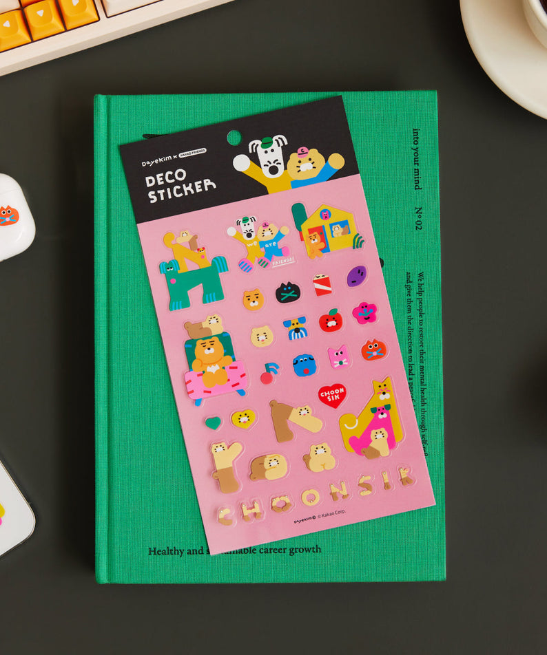 XFriends TransparentAutocollant Ryan&Chunsik Sticker - Official Kakao Friends merchandise | Koolseoul