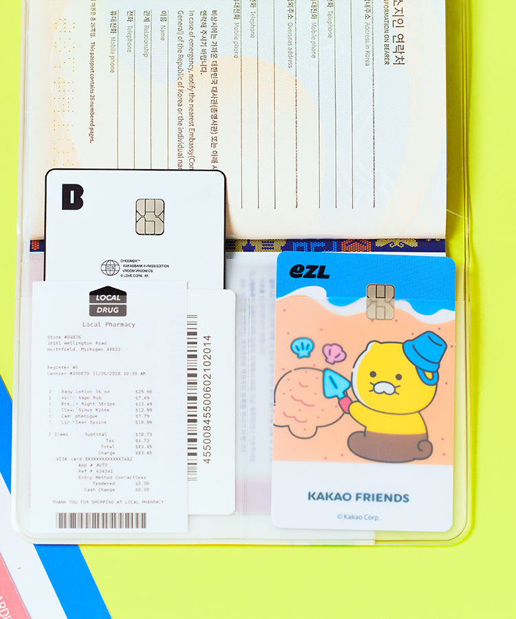 Passport Holder Travel Wallet - Authentic Kakao Friends from Korea | Koolseoul