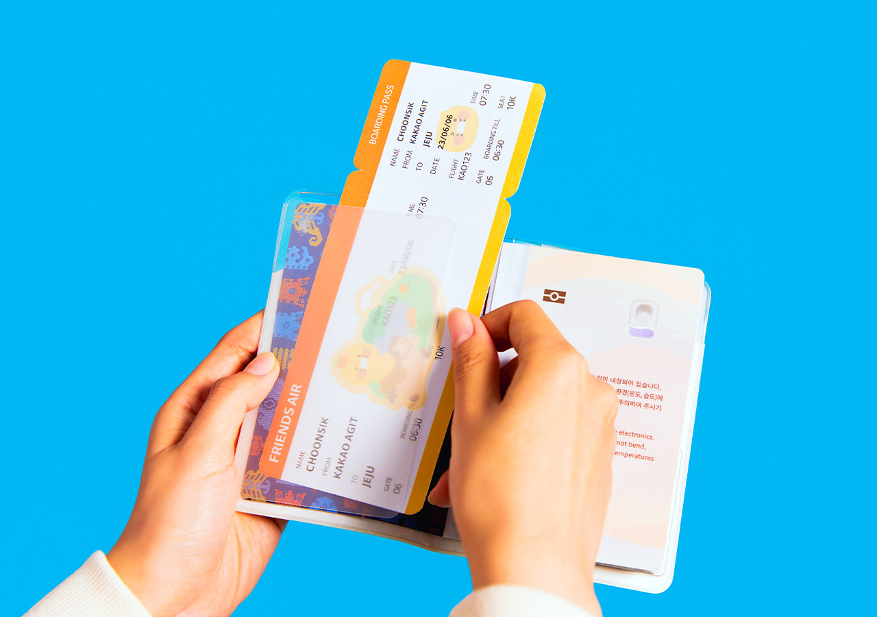Passport Holder Travel Wallet - Official Kakao Friends merchandise | Koolseoul