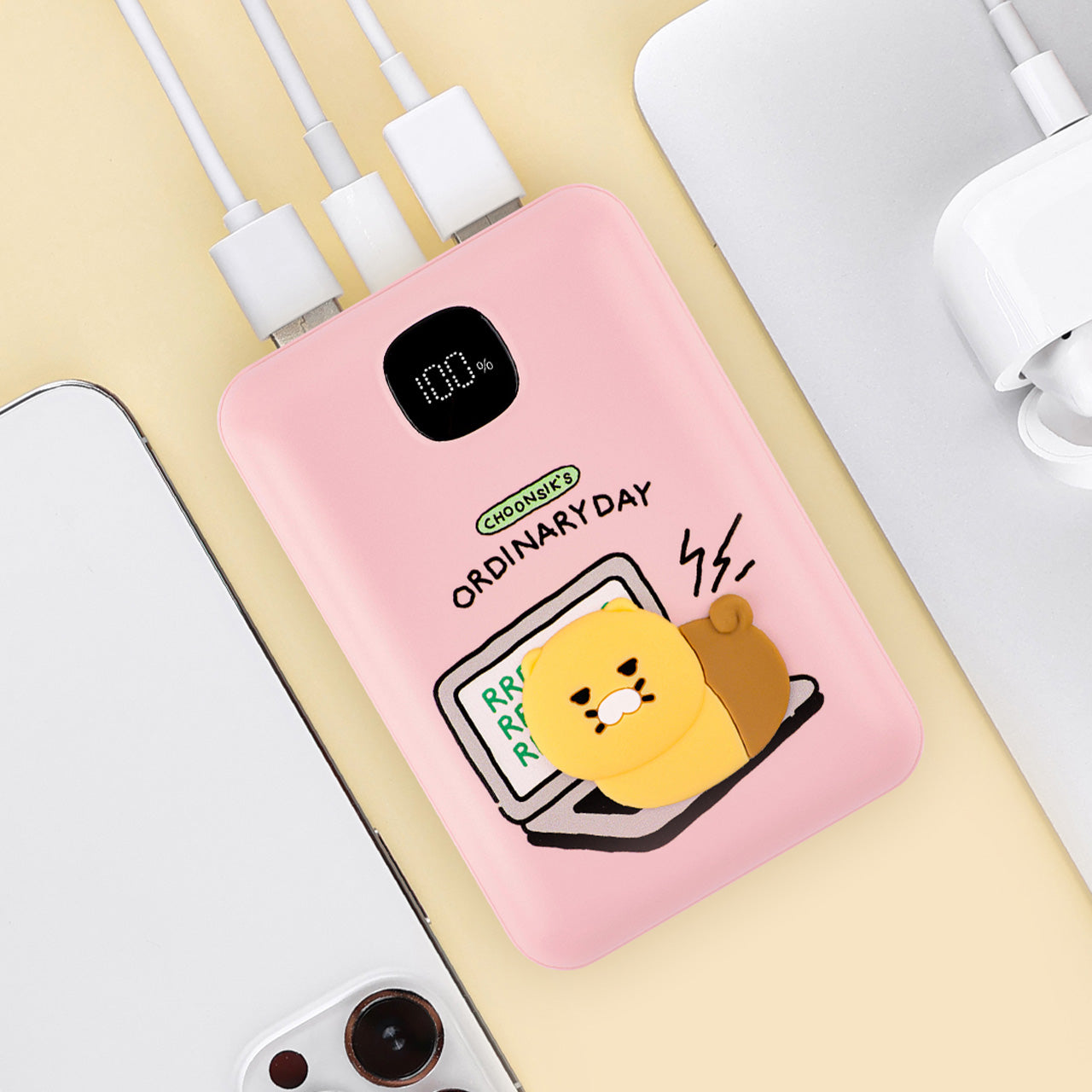 Power Bank 20,000 Rose - Official Kakao Friends merchandise | Koolseoul