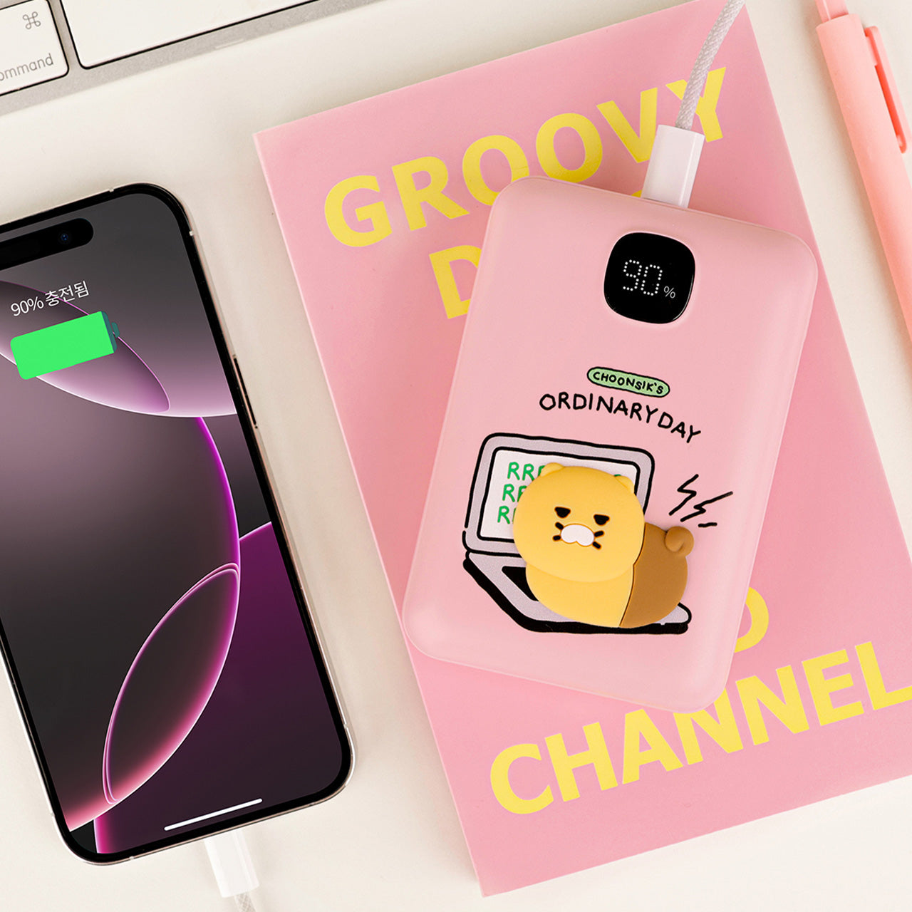 Power Bank 20,000 Rose - Korean kawaii Kakao Friends | Koolseoul