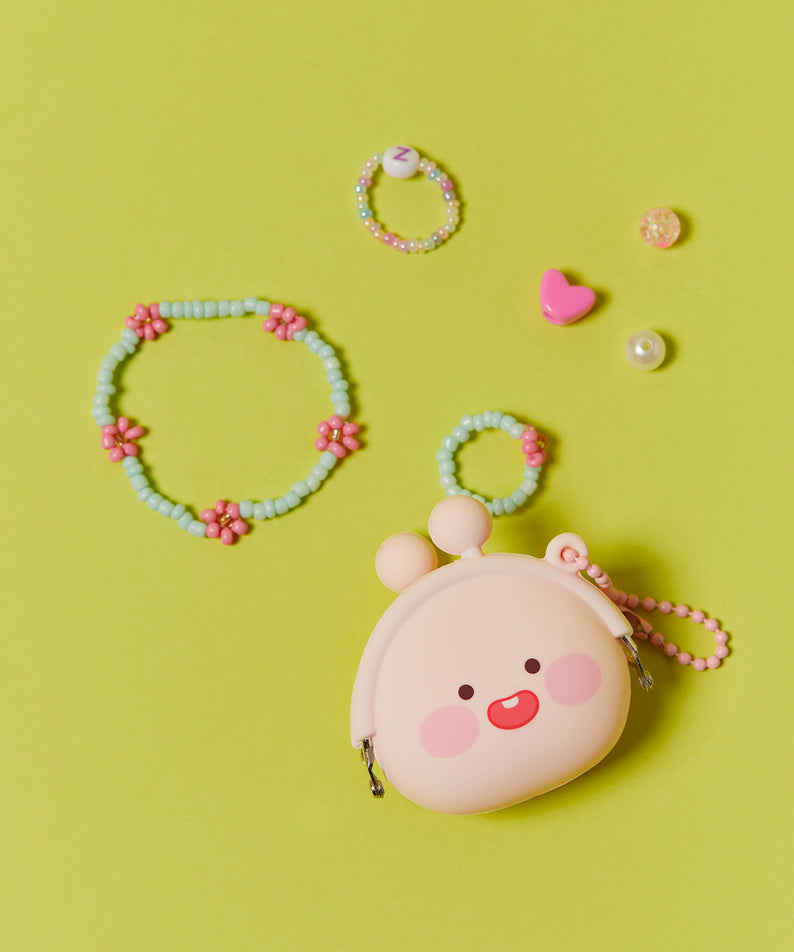 Silicone MiniPochette Apeach Pouch - Authentic Kakao Friends from Korea | Koolseoul