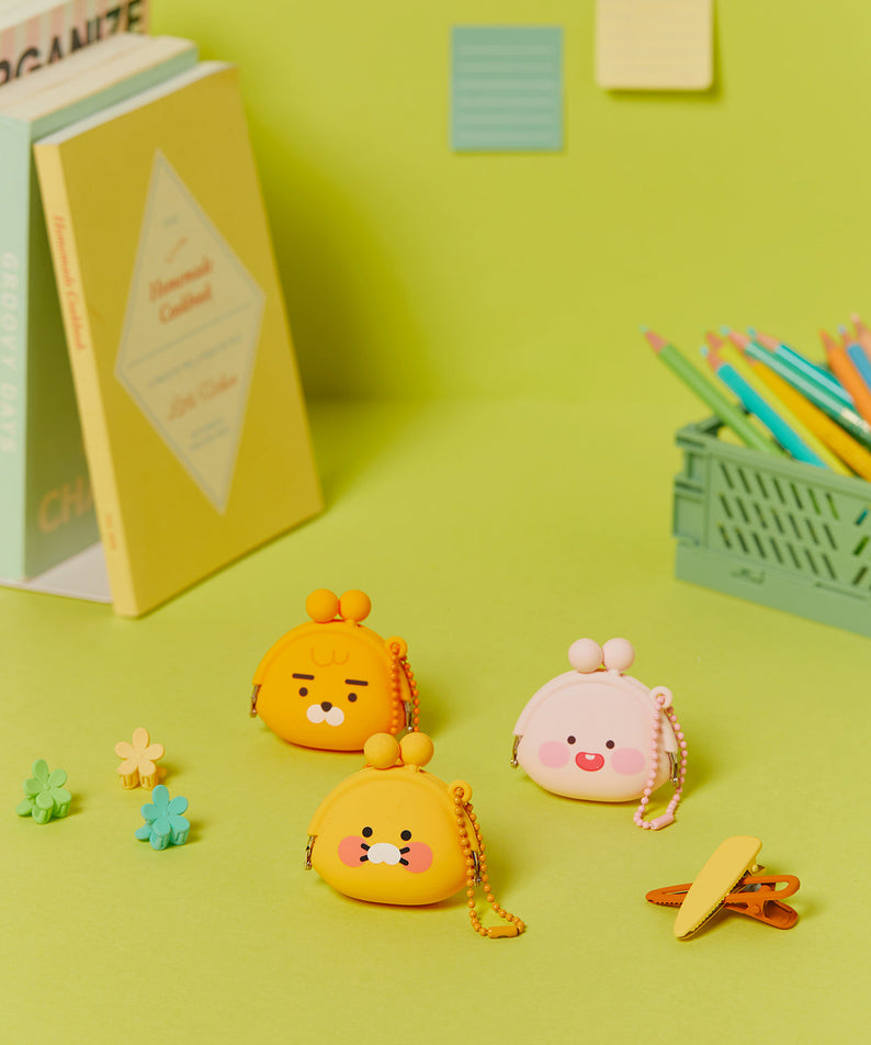 Silicone MiniPochette Apeach Pouch - Authentic Kakao Friends from Korea | Koolseoul