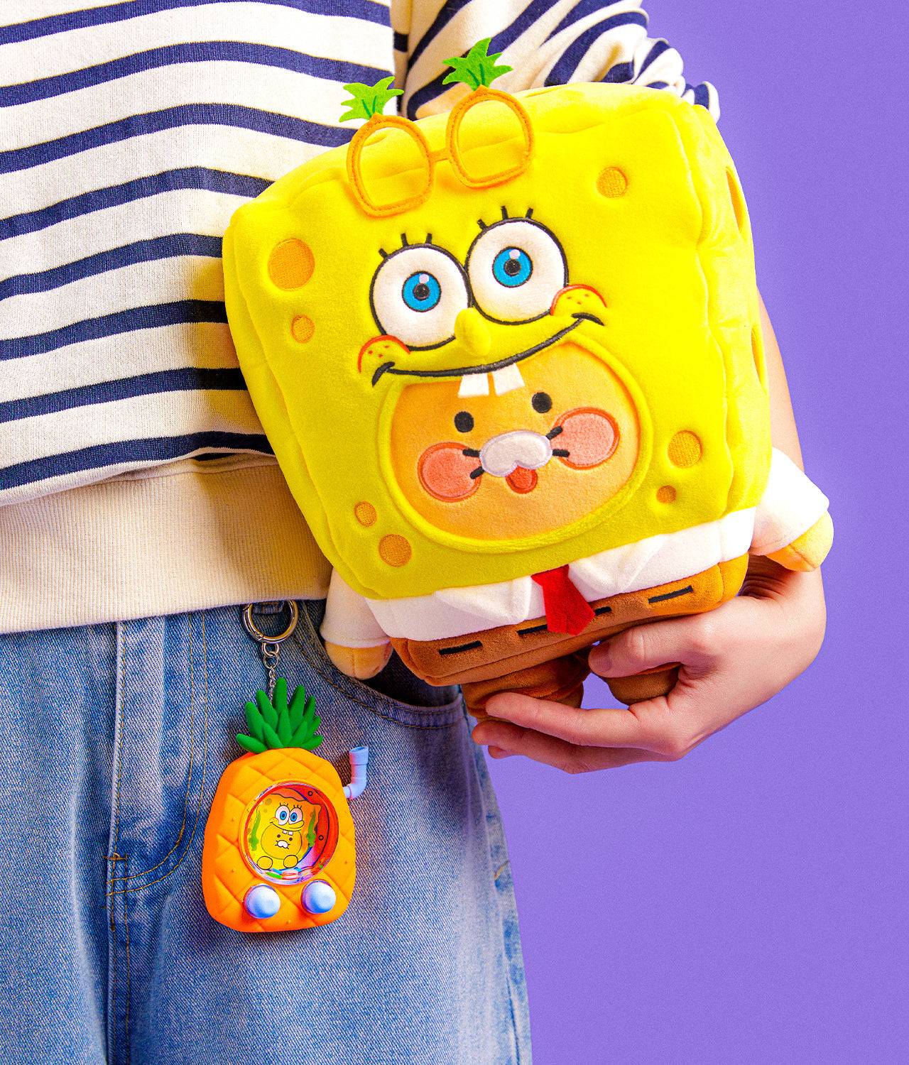 SpongeBobXFriends Figurine Keychain SpongeBob Chunsik Mini Plush - Authentic Kakao Friends from Korea | Koolseoul