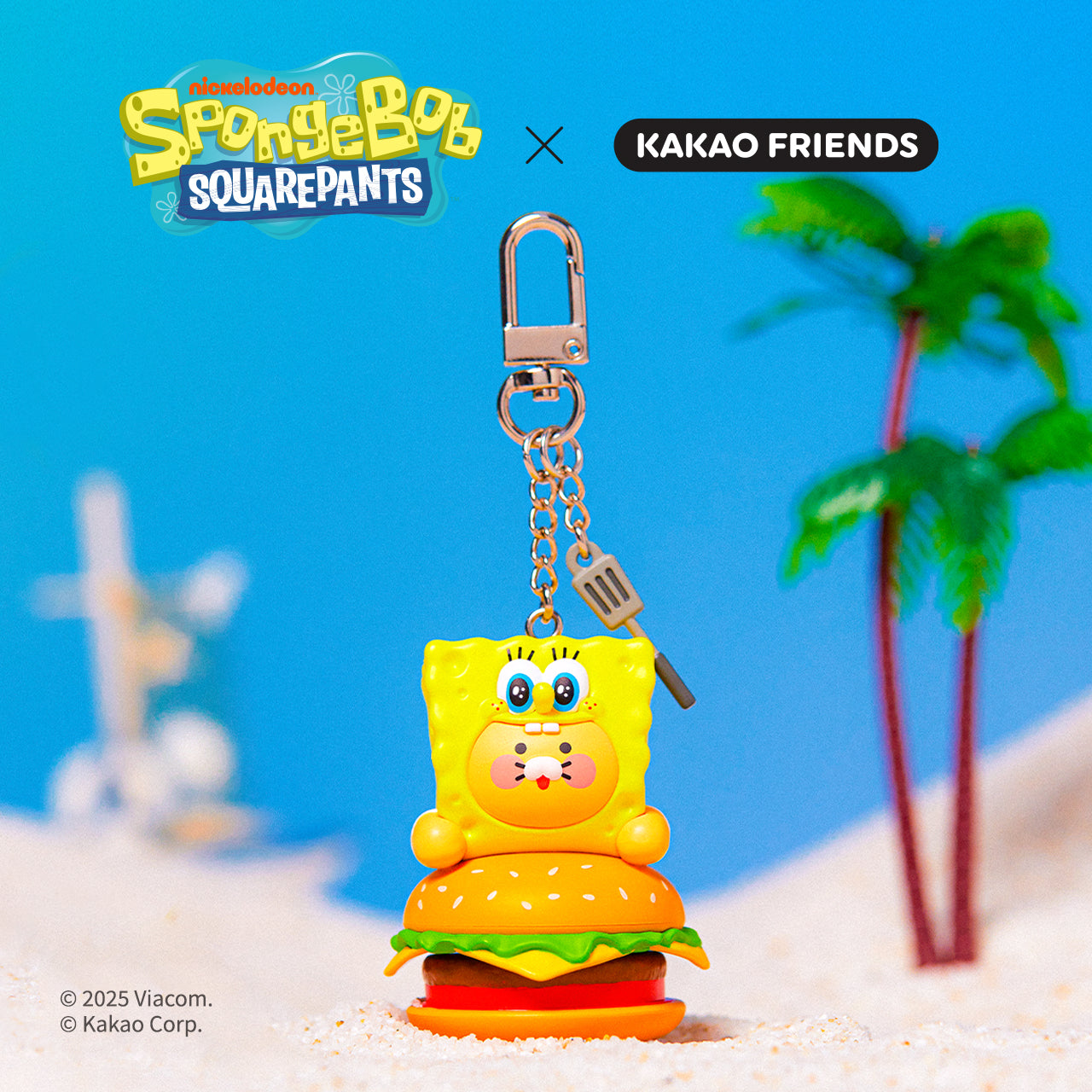 SpongeBobXFriends Cap Figurine Keychain SpongeBob Chunsik - Korean kawaii Kakao Friends | Koolseoul