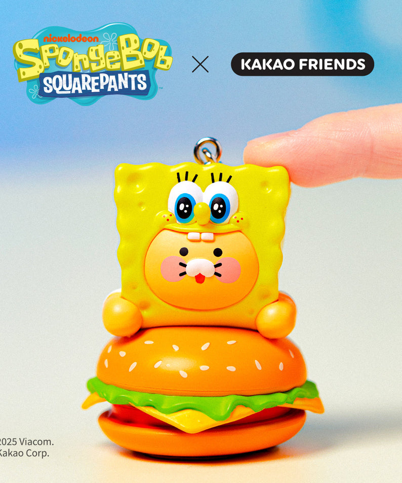 SpongeBobXFriends Cap Figurine Keychain SpongeBob Chunsik - Authentic Kakao Friends from Korea | Koolseoul