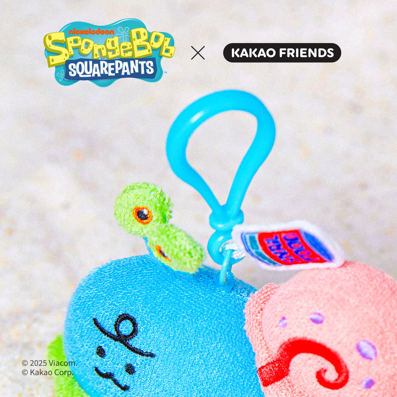 SpongeBobXFriends Keychain Plush Jordy - Official Kakao Friends merchandise | Koolseoul