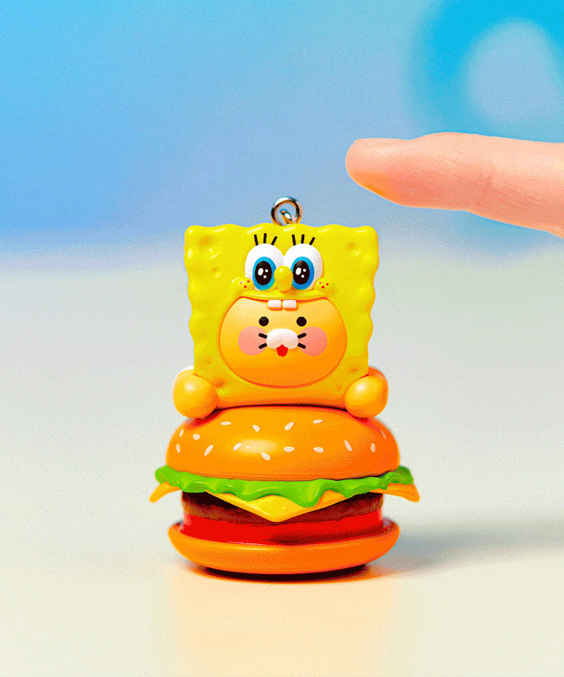 SpongeBobXFriends Cap Figurine Keychain SpongeBob Chunsik - Korean kawaii Kakao Friends | Koolseoul