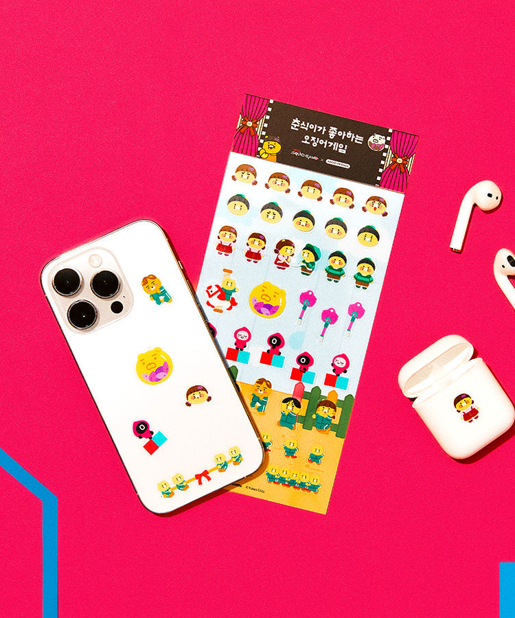 X Friends TransparentAutocollant Chunsik Sticker - Official Kakao Friends merchandise | Koolseoul
