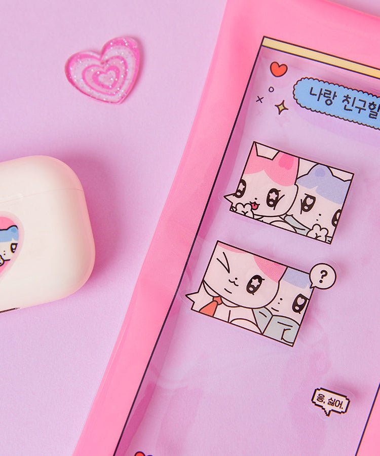 TransparentAutocollant Rose Sticker - Authentic Kakao Friends from Korea | Koolseoul