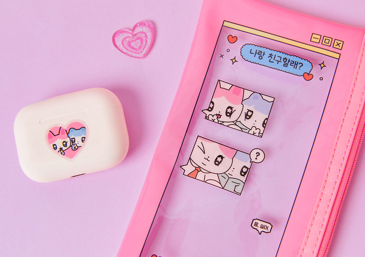 TransparentAutocollant Rose Sticker - Authentic Kakao Friends from Korea | Koolseoul