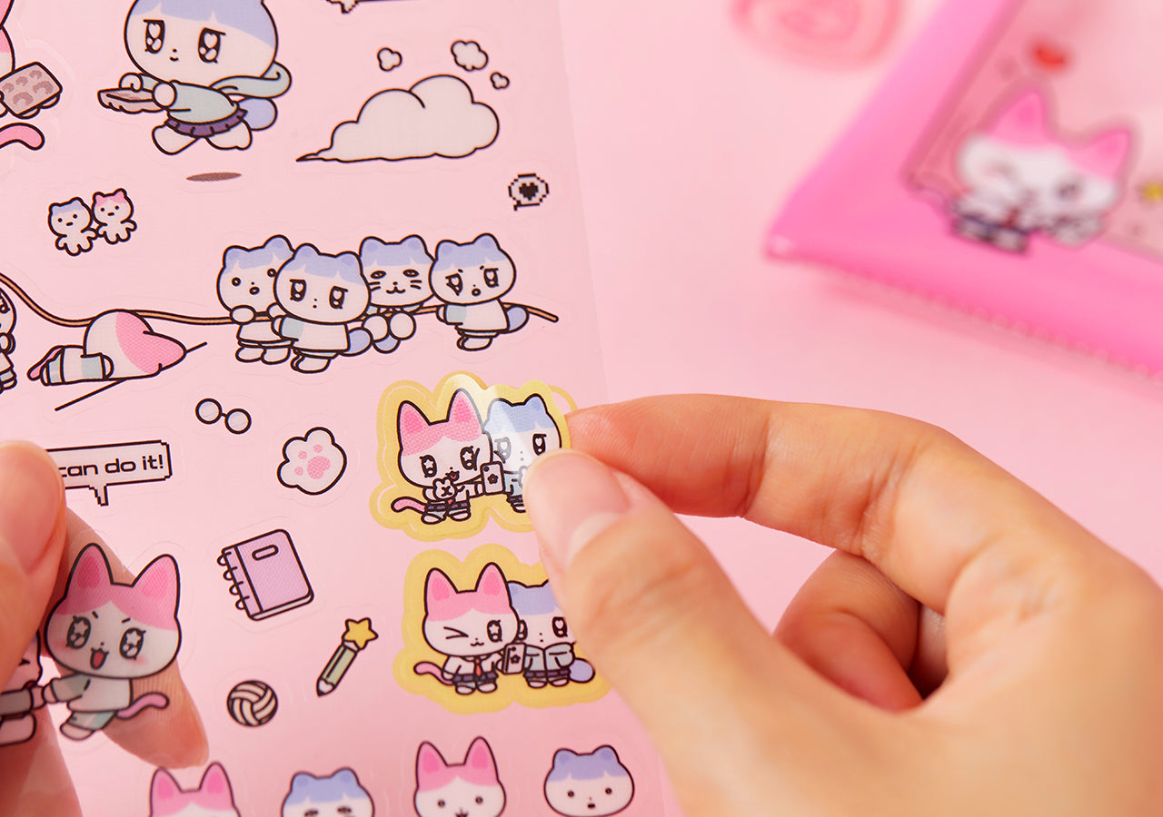 TransparentAutocollant Rose Sticker - Korean kawaii Kakao Friends | Koolseoul