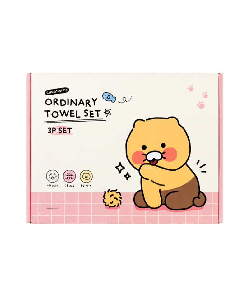 Chunsik Towel Set 3P Serviette - Authentic Kakao Friends from Korea | Koolseoul
