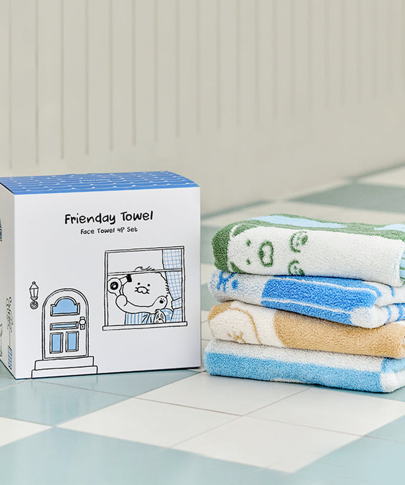 FRIENDAY 4P Set Chunsik Serviette - Korean kawaii Kakao Friends | Koolseoul