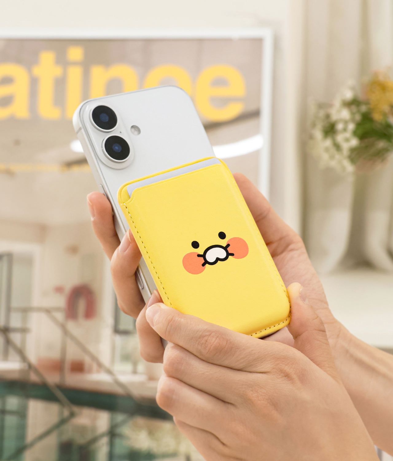 PU Porte-Cards Yellow Chunsik Wallet - Authentic Kakao Friends from Korea | Koolseoul