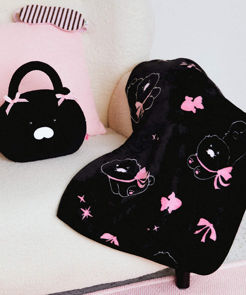 Black Pouch Blanket Chunsik - Official Kakao Friends merchandise | Koolseoul