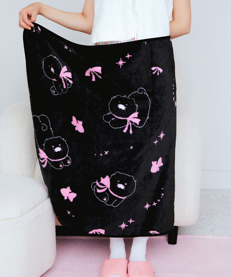 Black Pouch Blanket Chunsik - Authentic Kakao Friends from Korea | Koolseoul
