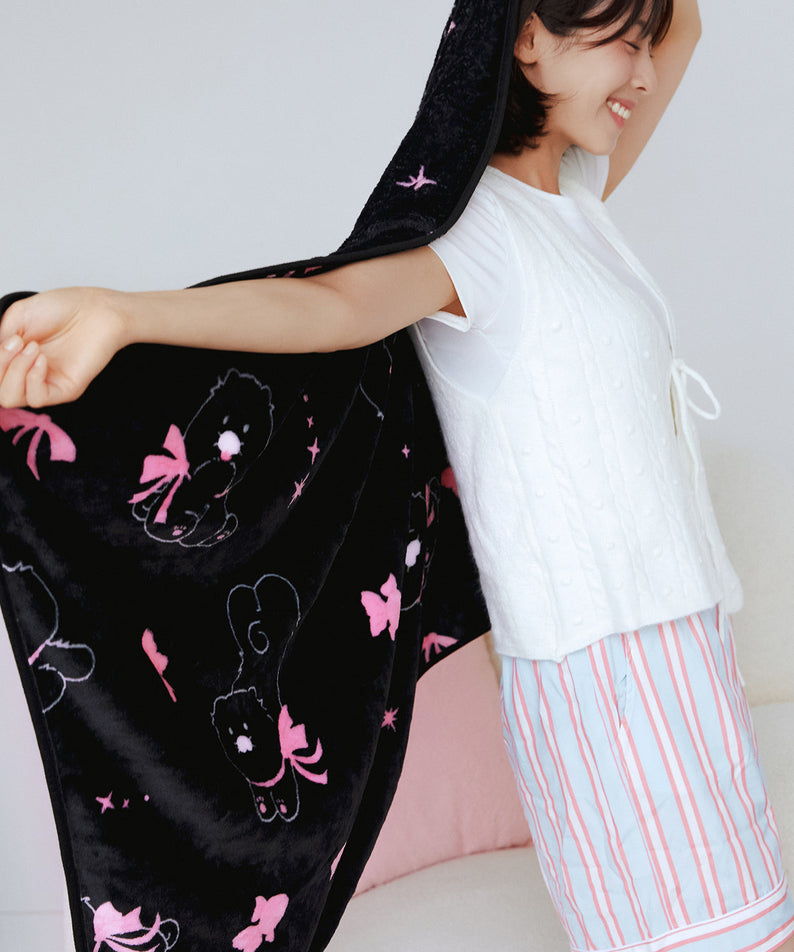 Black Pouch Blanket Chunsik - Korean kawaii Kakao Friends | Koolseoul