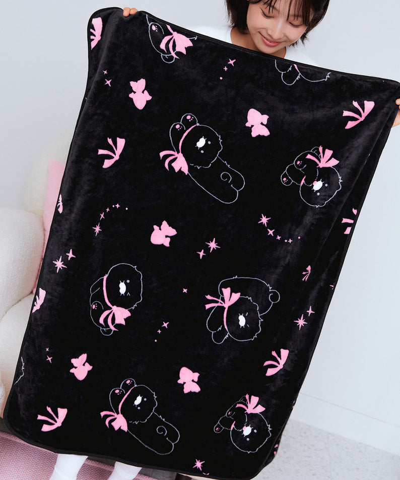 Black Pouch Blanket Chunsik - Authentic Kakao Friends from Korea | Koolseoul