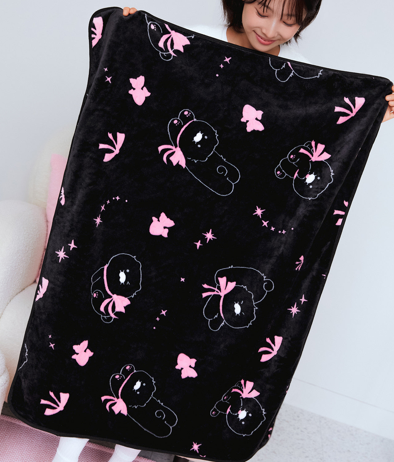 Black Pouch Blanket Chunsik - Authentic Kakao Friends from Korea | Koolseoul