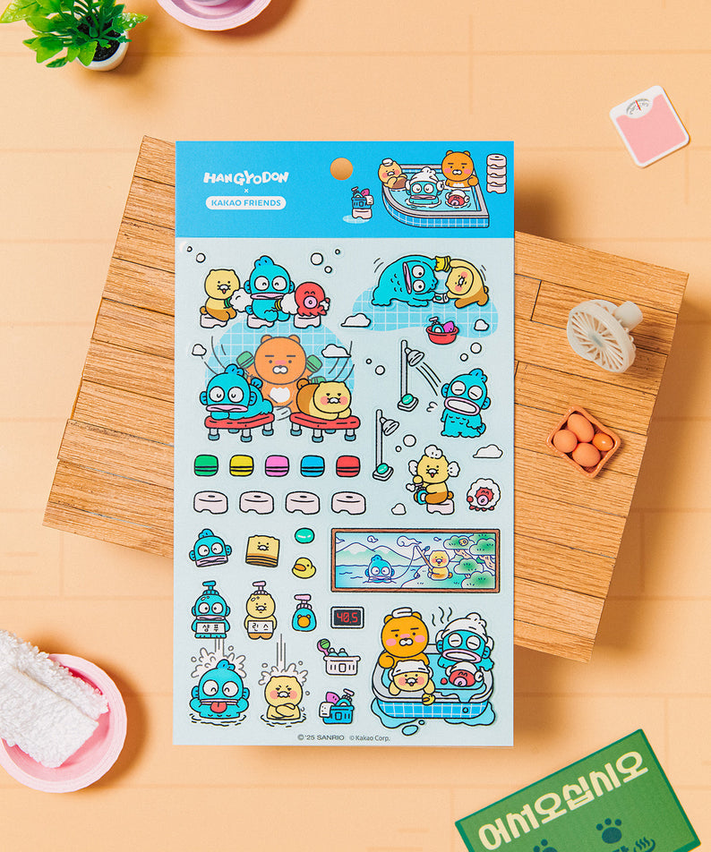 X Friends Clear Sticker Blue Ryan&Chunsik - Korean kawaii Kakao Friends | Koolseoul