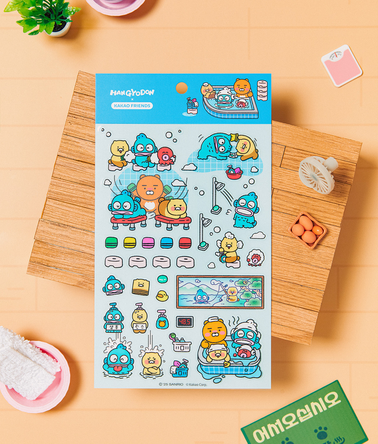 X Friends Clear Sticker Blue Ryan&Chunsik - Korean kawaii Kakao Friends | Koolseoul