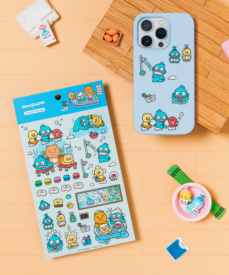 X Friends Clear Sticker Blue Ryan&Chunsik - Korean kawaii Kakao Friends | Koolseoul