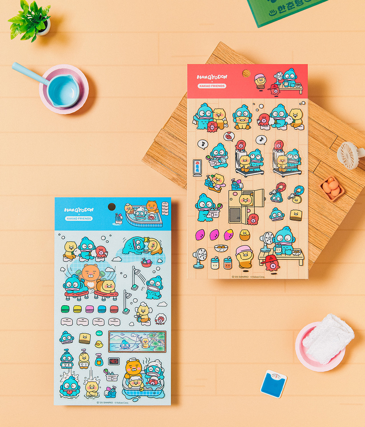 X Friends Clear Sticker Blue Ryan&Chunsik - Authentic Kakao Friends from Korea | Koolseoul