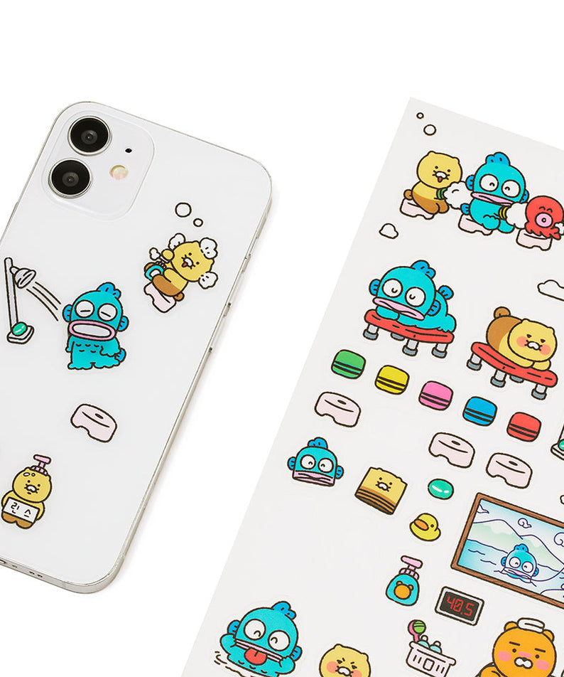 X Friends Clear Sticker Blue Ryan&Chunsik - Official Kakao Friends merchandise | Koolseoul