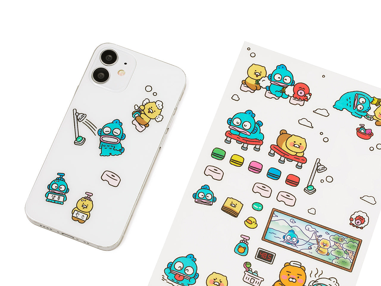 X Friends Clear Sticker Blue Ryan&Chunsik - Official Kakao Friends merchandise | Koolseoul