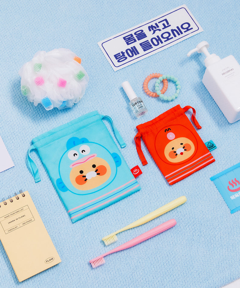 X Friends Pouch Set(2P) Chunsik - Korean kawaii Kakao Friends | Koolseoul