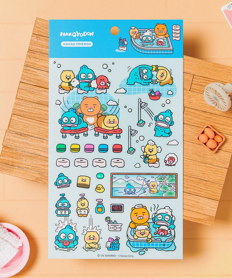 X Friends Clear Sticker Blue Ryan&Chunsik - Korean kawaii Kakao Friends | Koolseoul