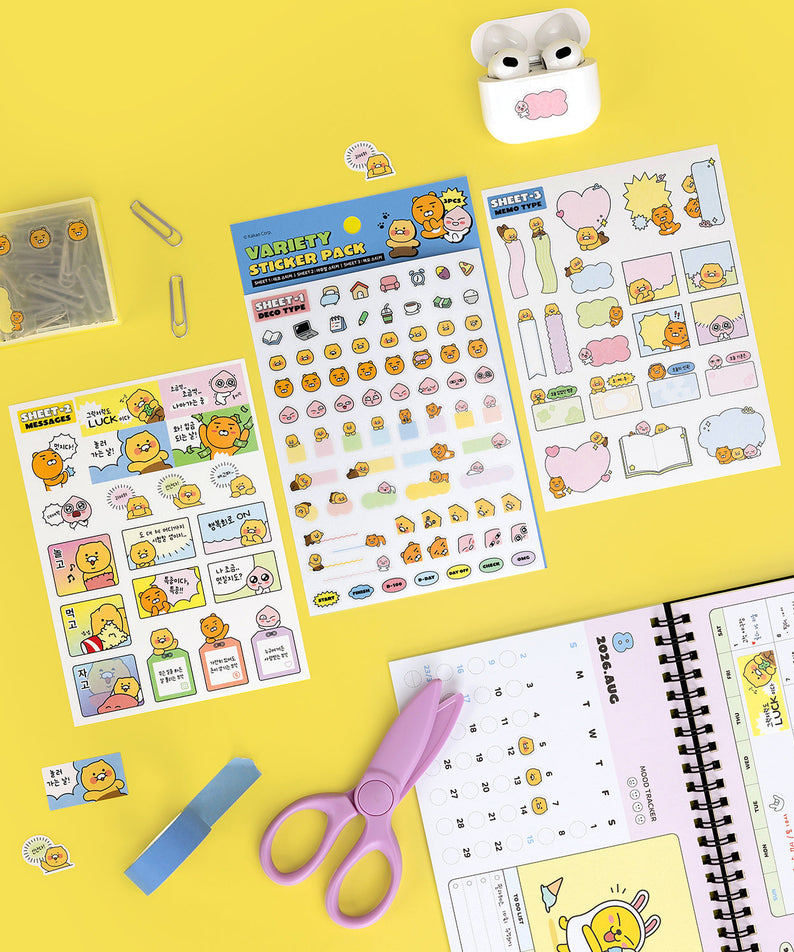 Sticker Set 3P - Official Kakao Friends merchandise | Koolseoul