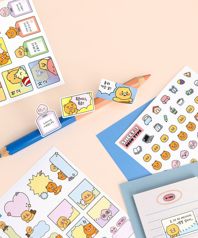 Sticker Set 3P - Korean kawaii Kakao Friends | Koolseoul