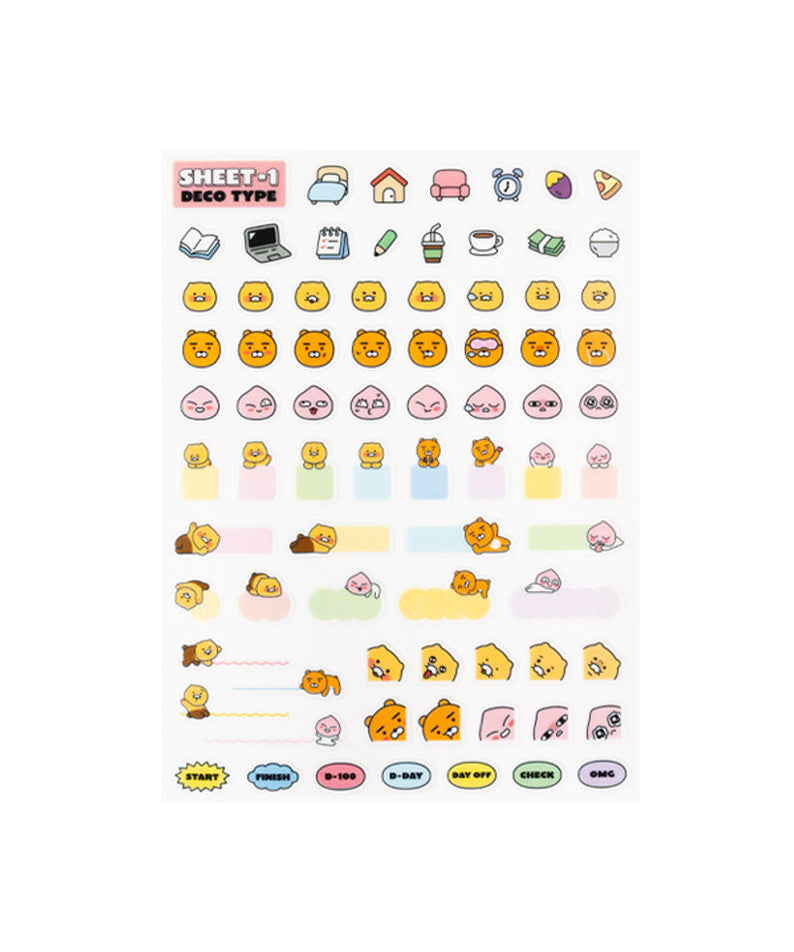 Sticker Set 3P - Korean kawaii Kakao Friends | Koolseoul