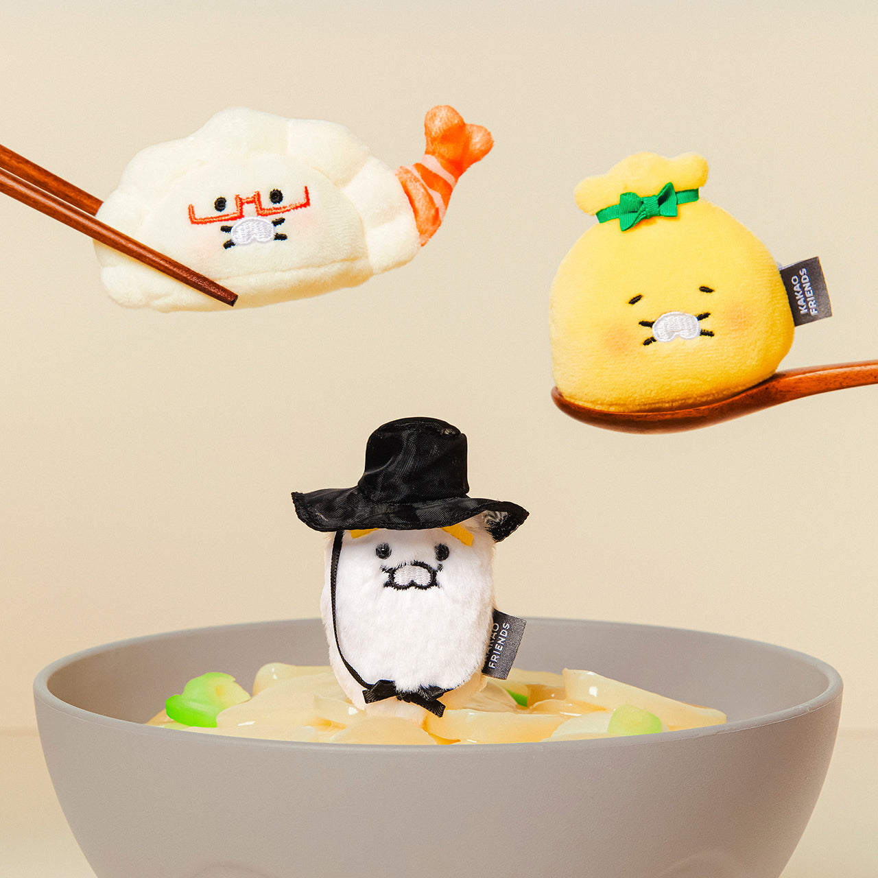 Keychain Plush 3P Set Chunsik - Korean kawaii Kakao Friends | Koolseoul