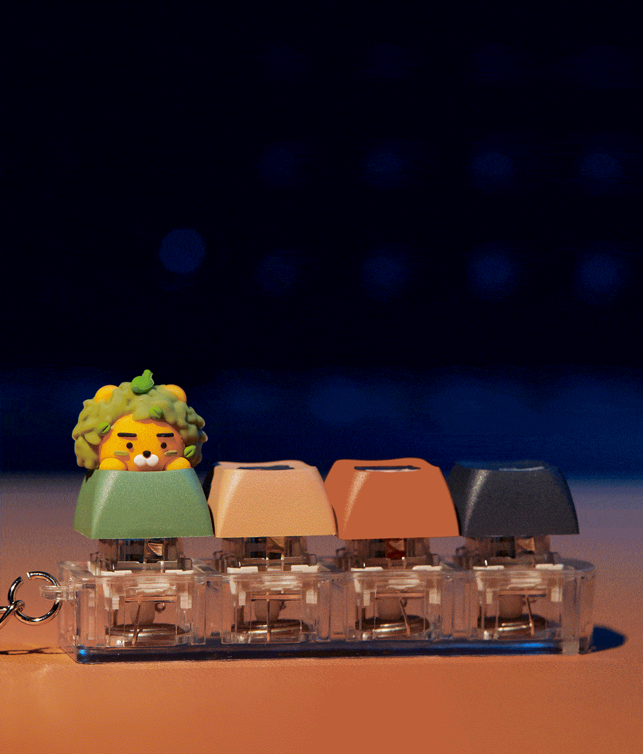 XFriends LED CasquettePorte-cles Green Friends Keychain - Authentic Kakao Friends from Korea | Koolseoul