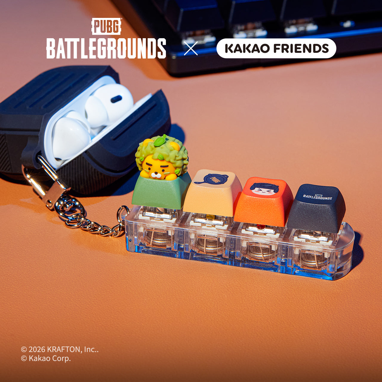 XFriends LED CasquettePorte-cles Green Friends Keychain - Authentic Kakao Friends from Korea | Koolseoul