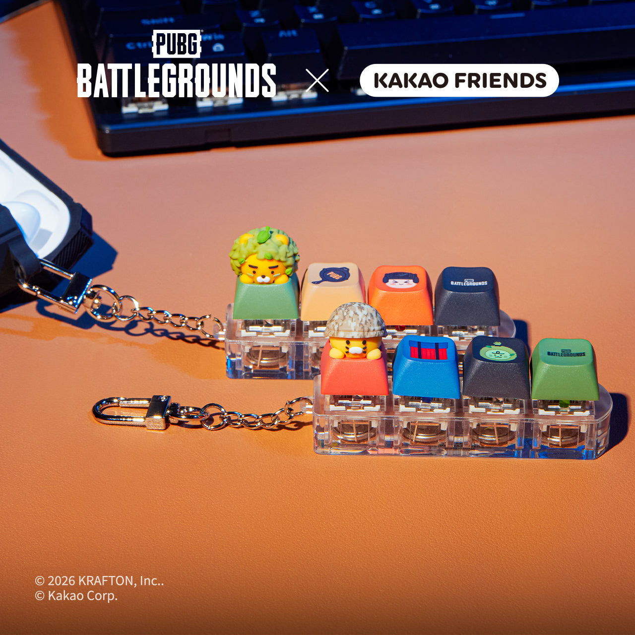 XFriends LED CasquettePorte-cles Red Friends Keychain - Authentic Kakao Friends from Korea | Koolseoul