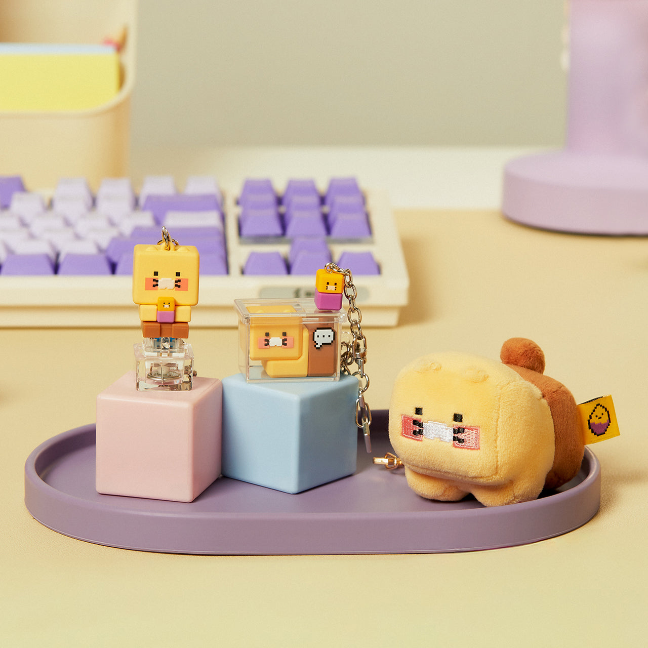LED Cap Figurine Keychain Chunsik - Official Kakao Friends merchandise | Koolseoul