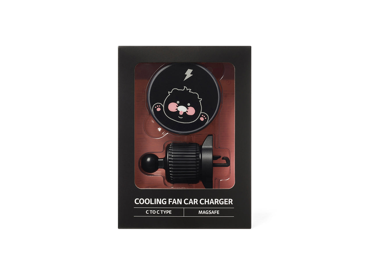 Black Qi2 Car Chargeur Chunsik - Korean kawaii Kakao Friends | Koolseoul