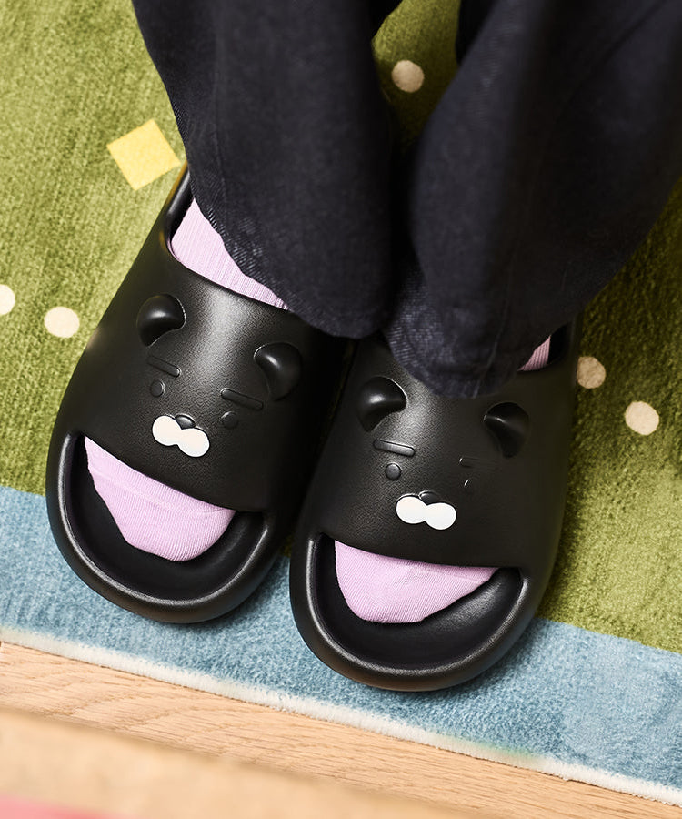 Black Slippers Homme Ryan - Authentic Kakao Friends from Korea | Koolseoul
