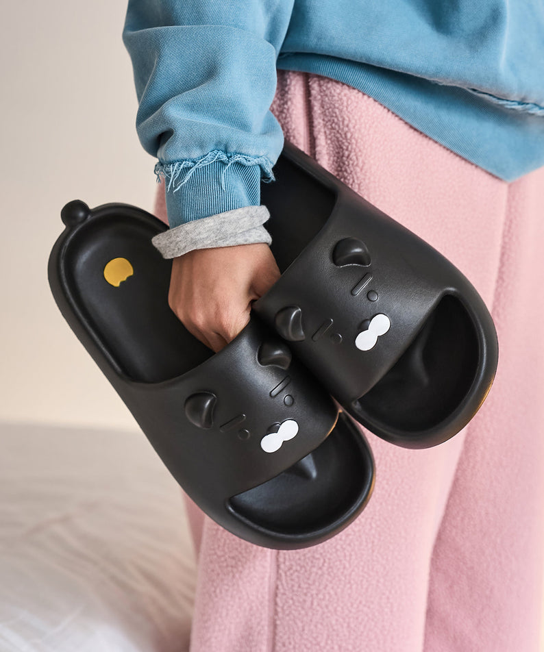 Black Slippers Homme Ryan - Authentic Kakao Friends from Korea | Koolseoul