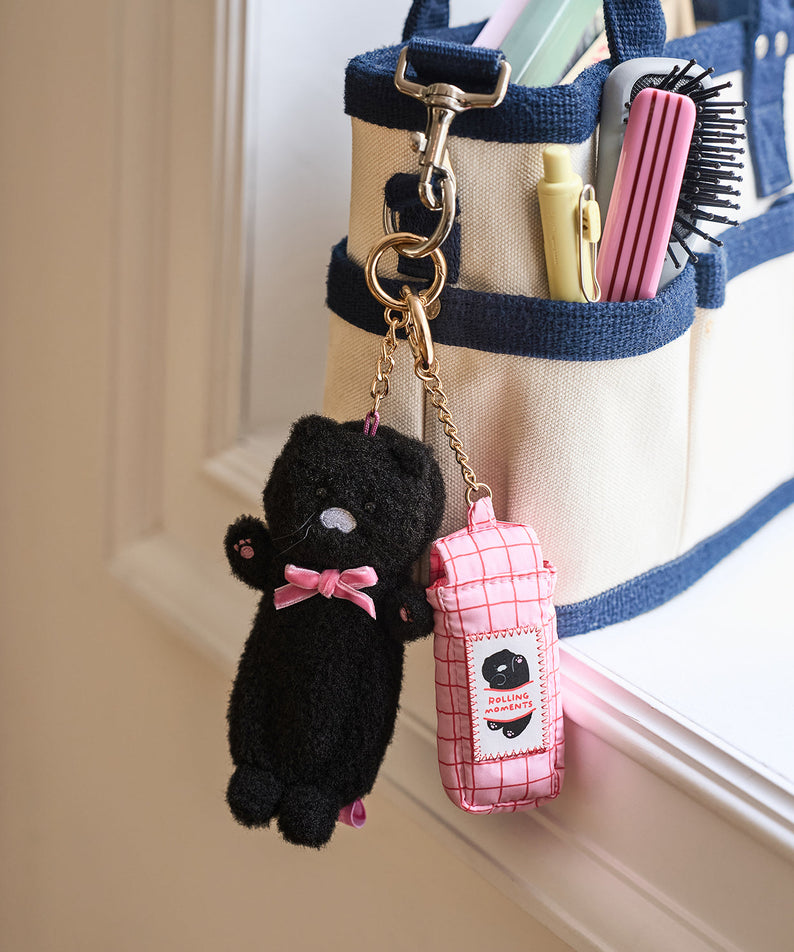 Black Plush Baume Levres Keychain Chunsik - Authentic Kakao Friends from Korea | Koolseoul