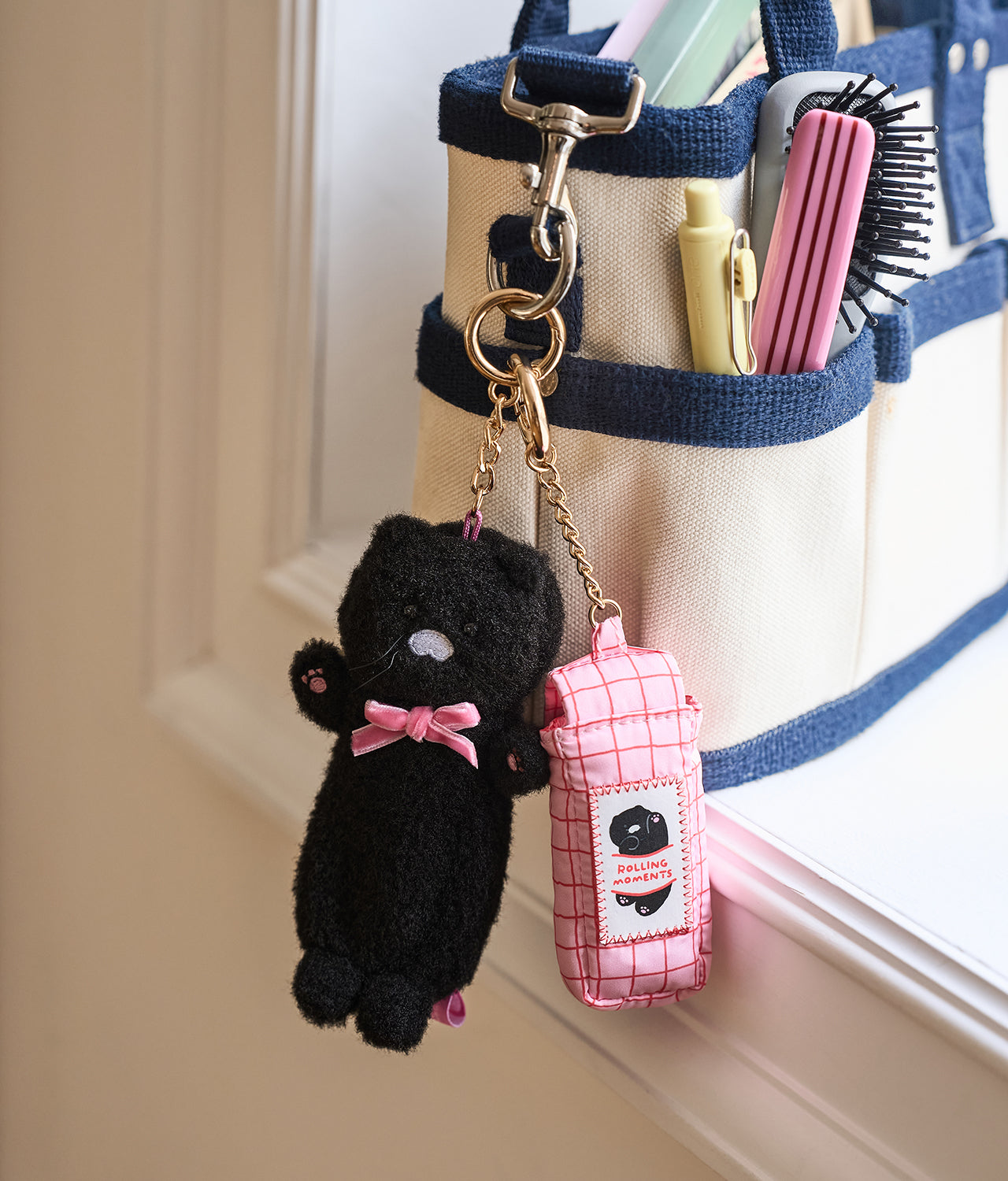 Black Plush Baume Levres Keychain Chunsik - Authentic Kakao Friends from Korea | Koolseoul